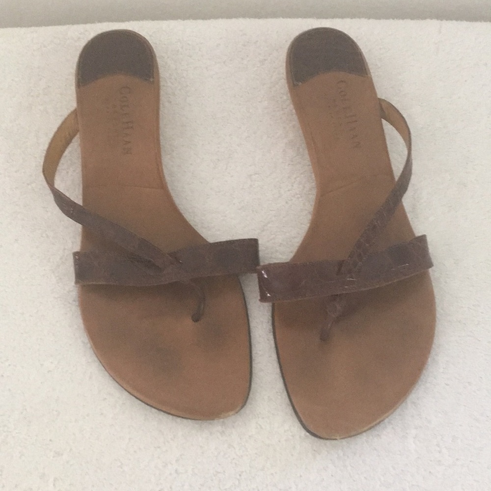 Cole Haan crocodile brown sandals